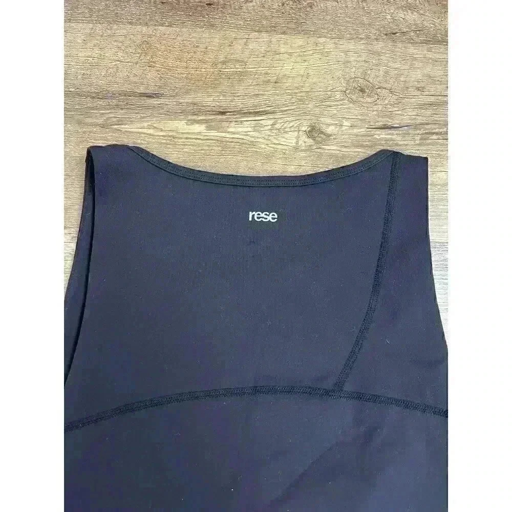 Rese Women's S Workout Tank Top Black Yoga Tennis Made In USA Stretch NWT - Picture 6 of 7